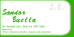 sandor buella business card